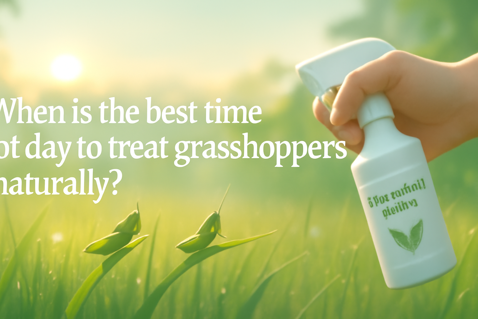 When is the best time of day to treat grasshoppers naturally?