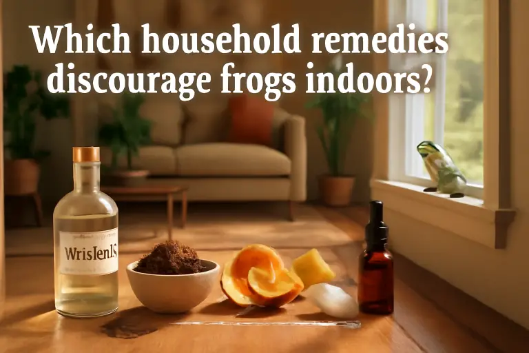 Which household remedies discourage frogs indoors?