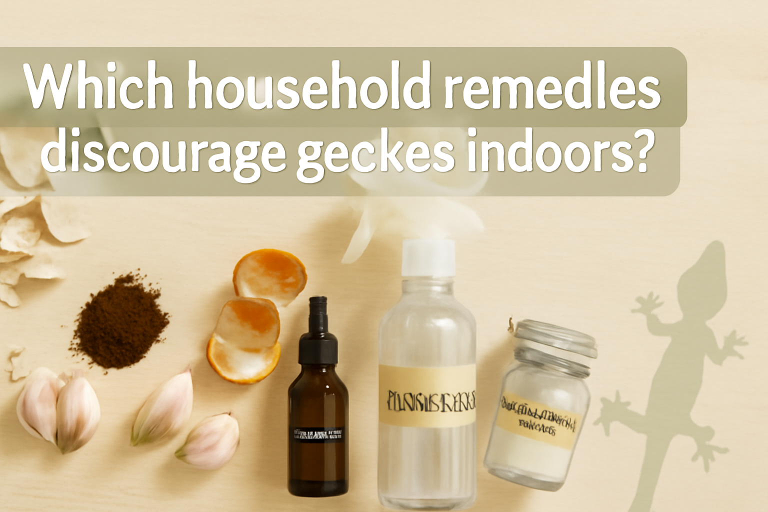 Which household remedies discourage geckos indoors?
