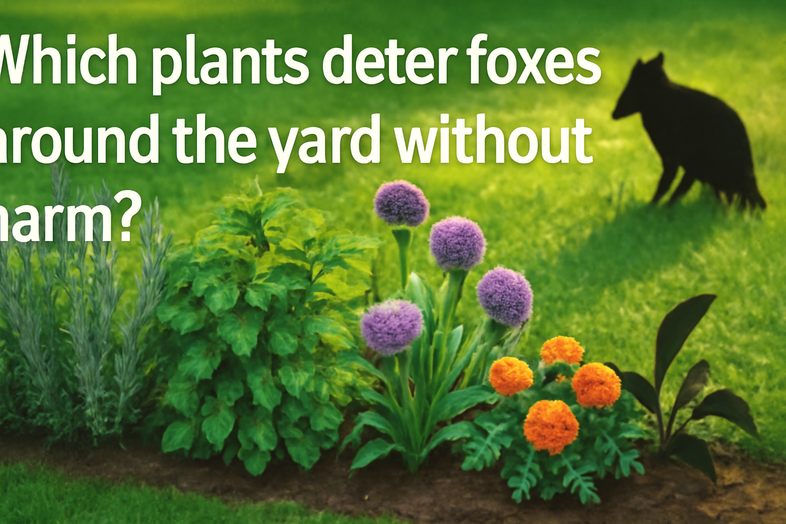 Which plants deter foxes around the yard without harm?