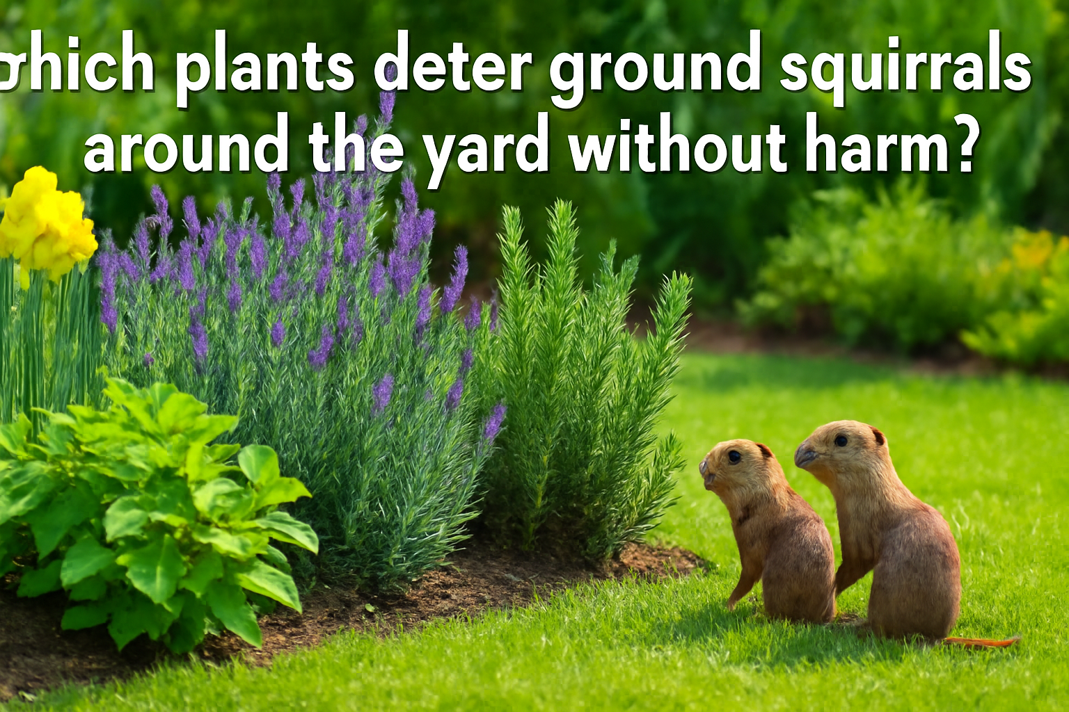 Which plants deter ground squirrels around the yard without harm?