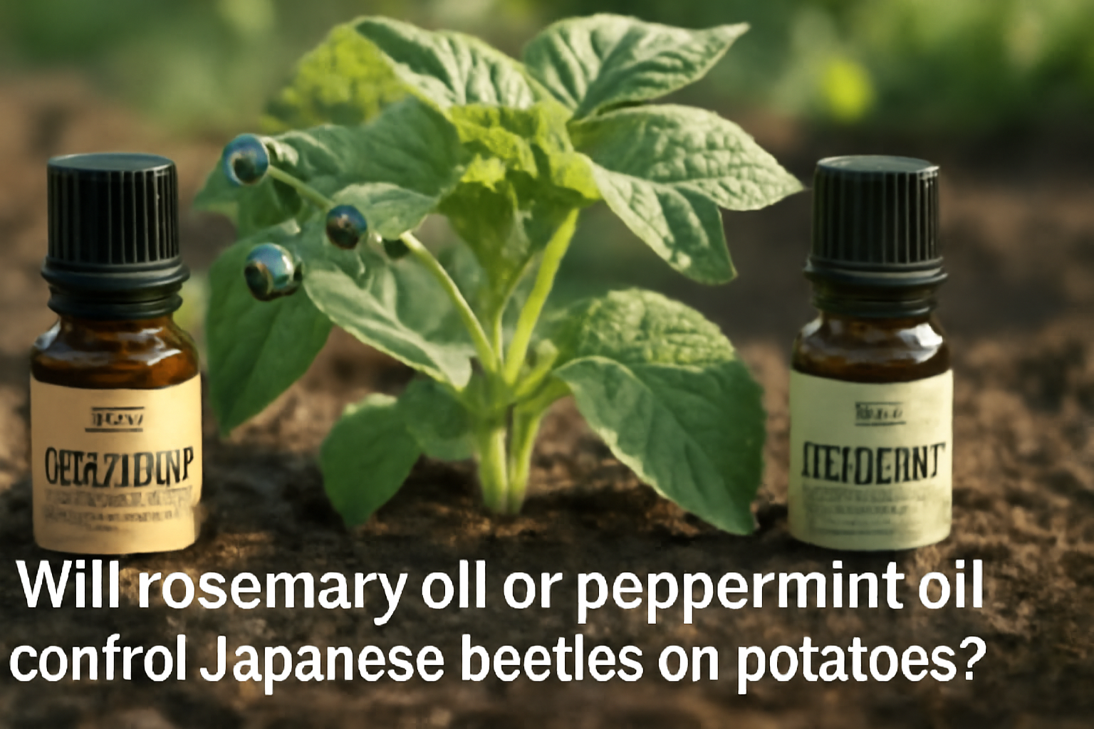 Will rosemary oil or peppermint oil control japanese beetles on potatoes?