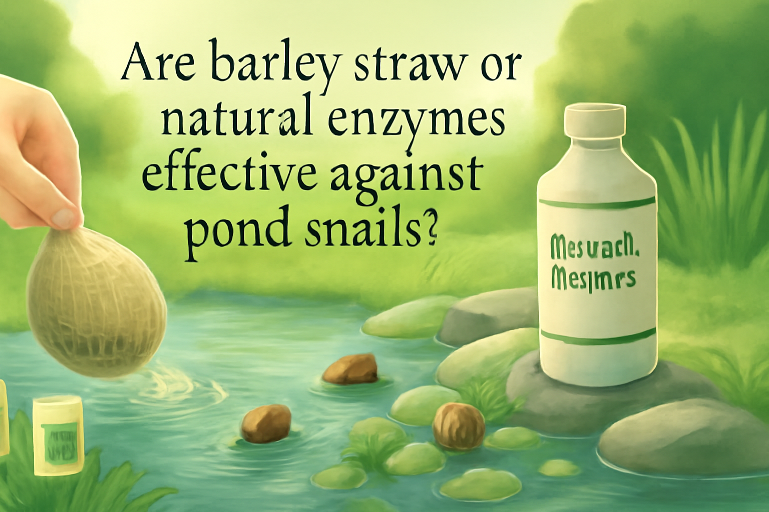 Are barley straw or natural enzymes effective against pond snails?
