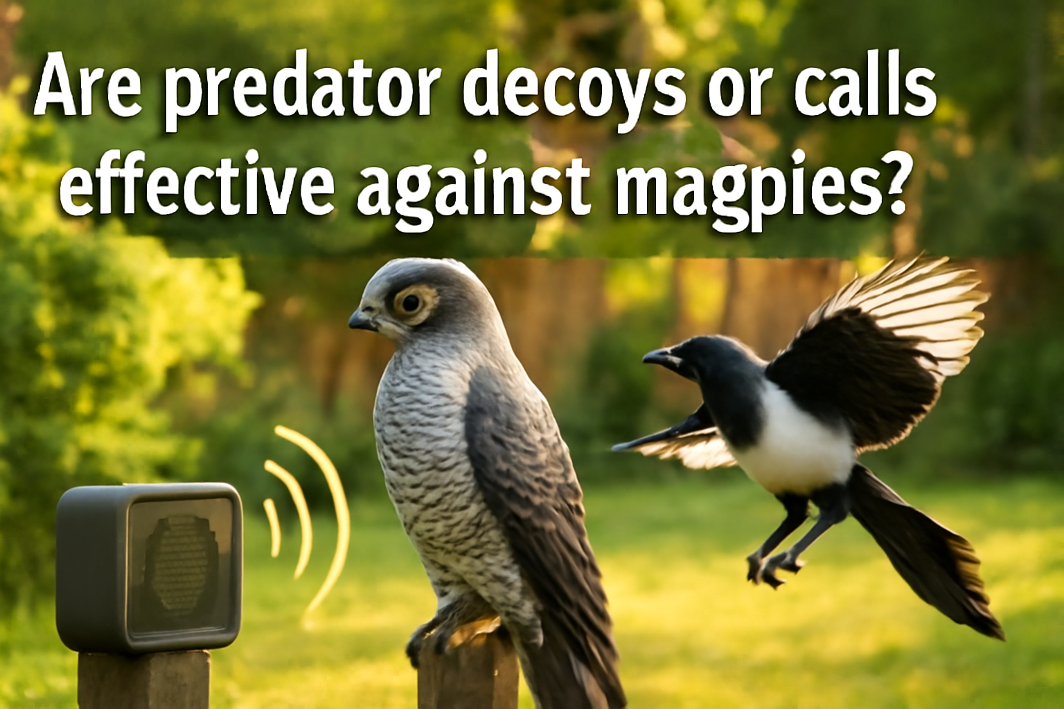 Are predator decoys or calls effective against magpies?