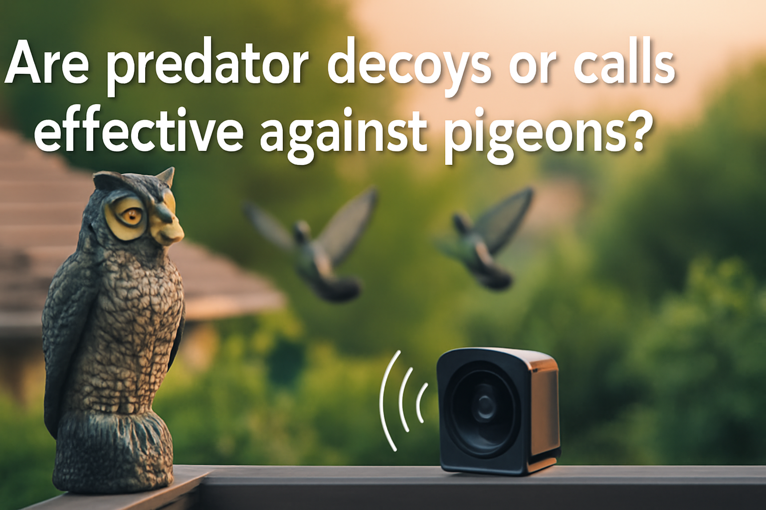 Are predator decoys or calls effective against pigeons?