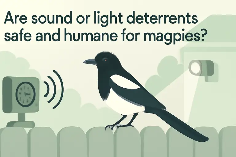 Are sound or light deterrents safe and humane for magpies?