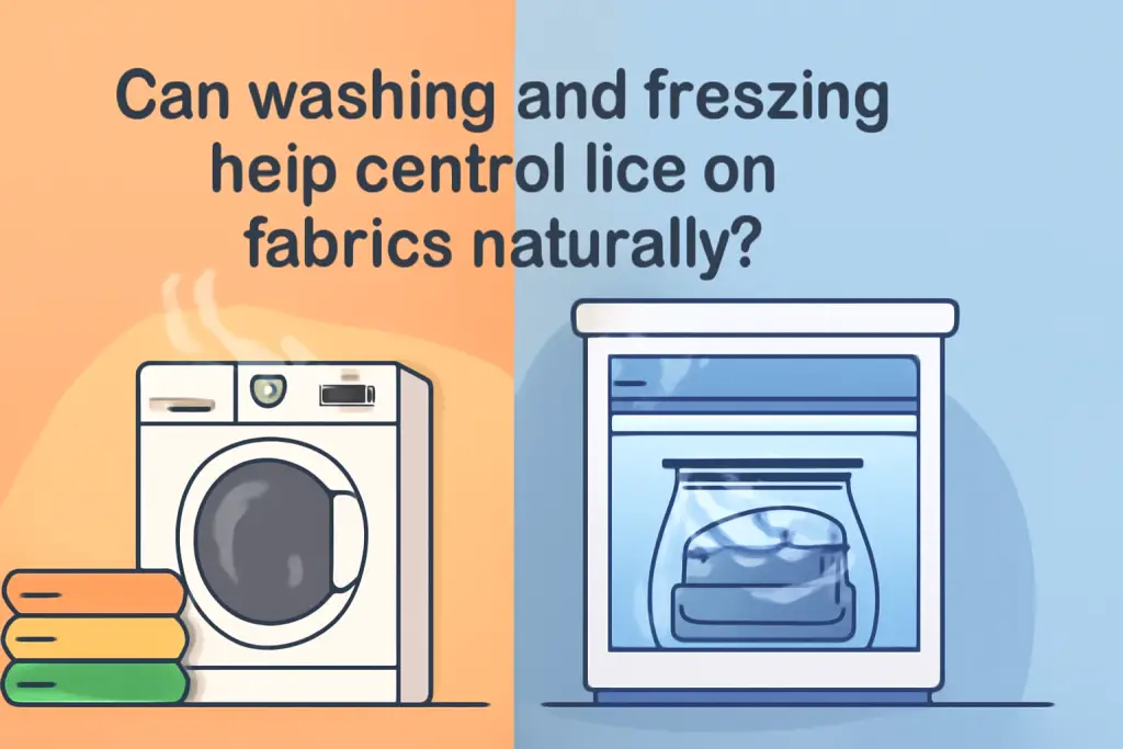 Can washing and freezing help control lice on fabrics naturally?