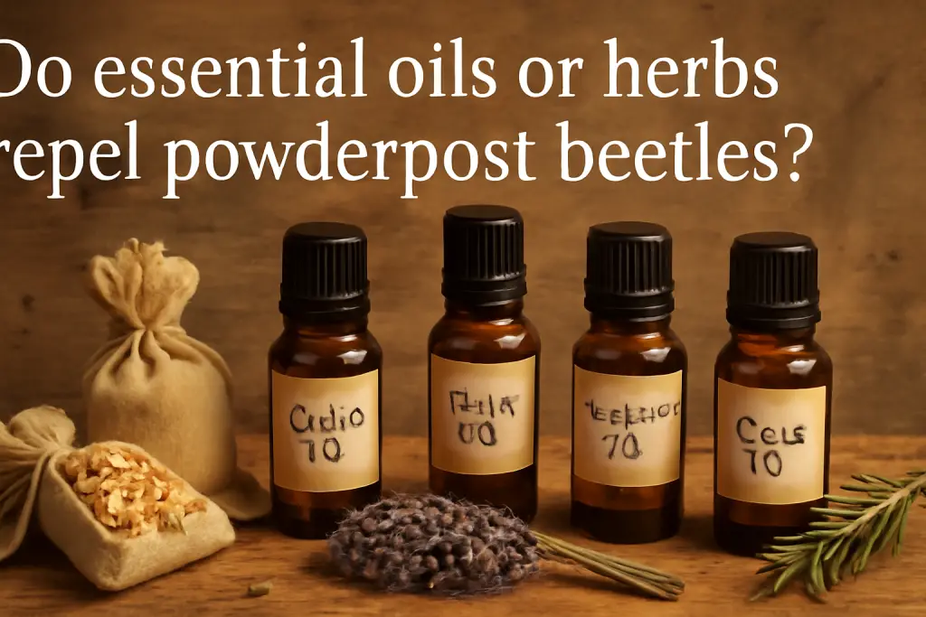 Do essential oils or herbs repel powderpost beetles?