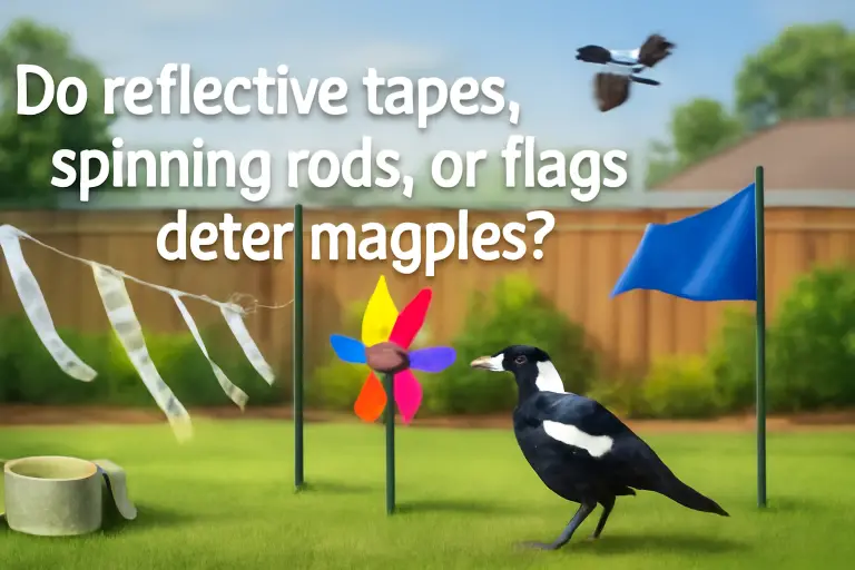 Do reflective tapes, spinning rods, or flags deter magpies?