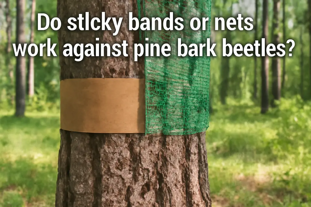 Do sticky bands or nets work against pine bark beetles?