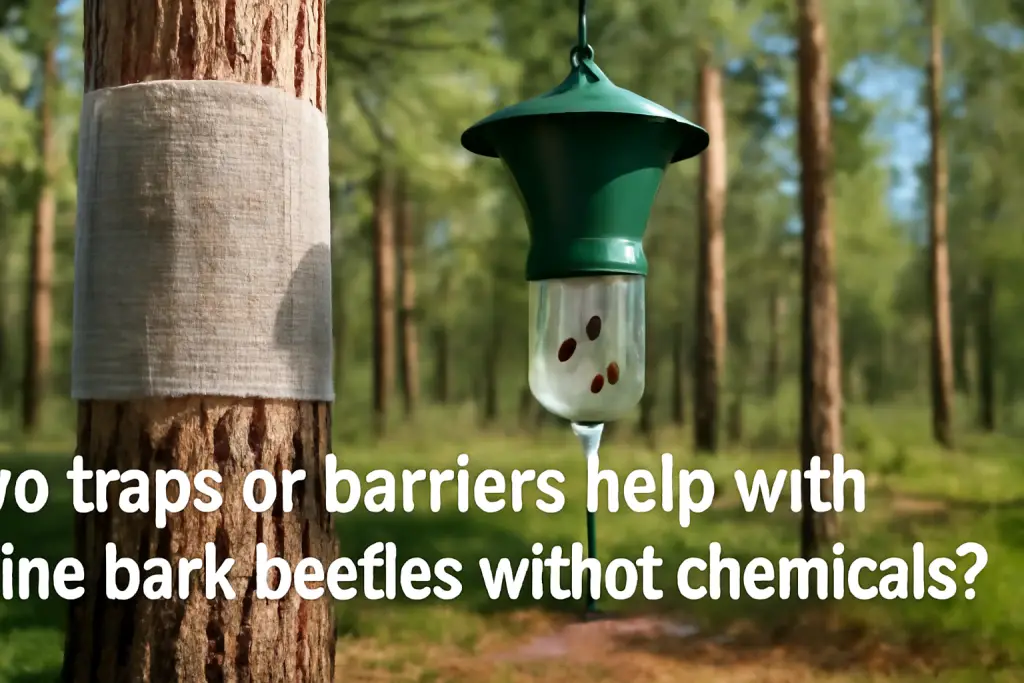 Do traps or barriers help with pine bark beetles without chemicals?