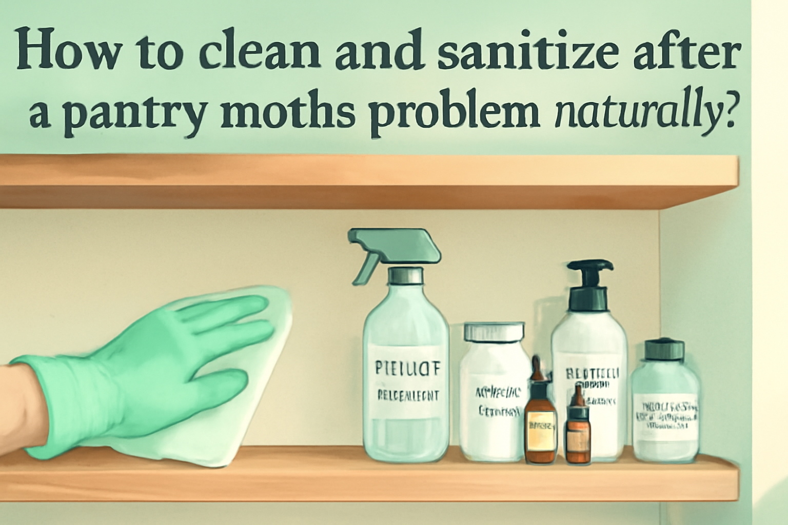 How to clean and sanitize after a pantry moths problem naturally?