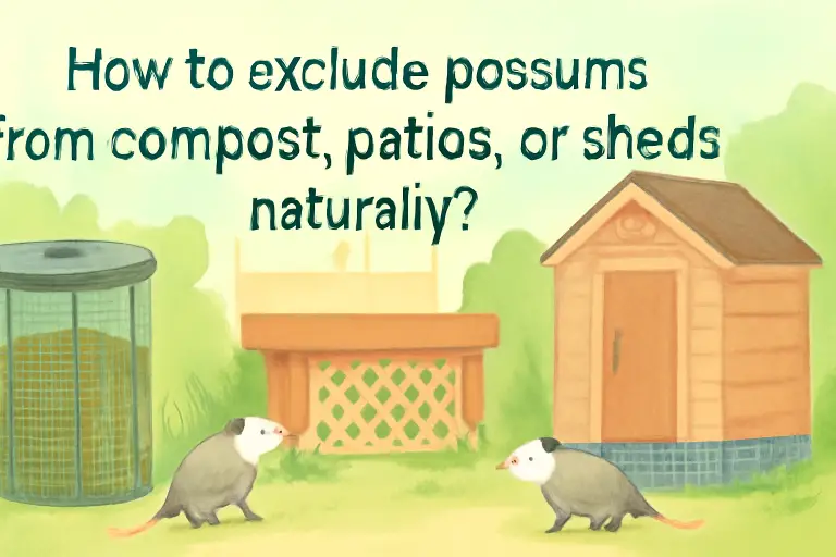 How to exclude possums from compost, patios, or sheds naturally?