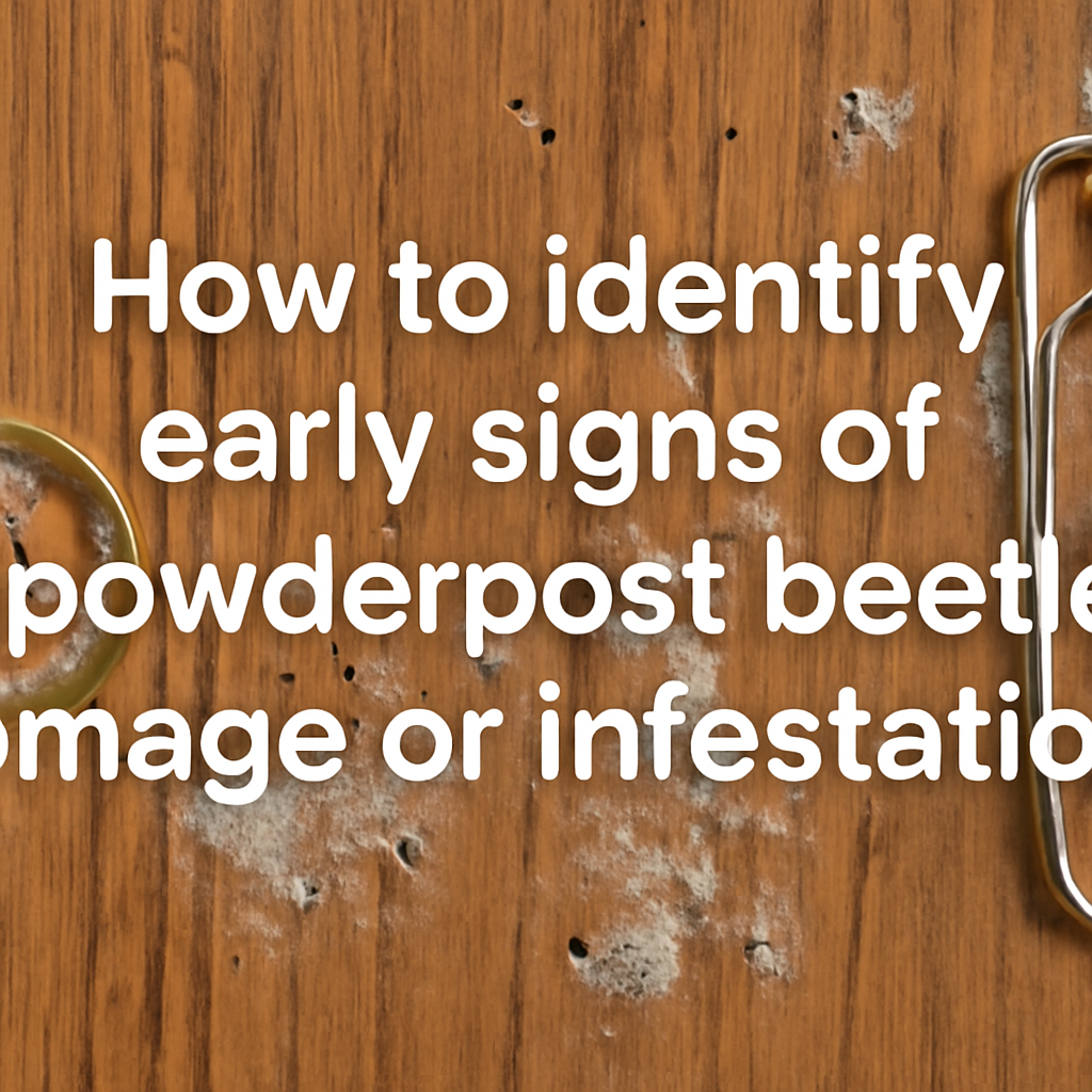 How to identify early signs of powderpost beetles damage or infestation?