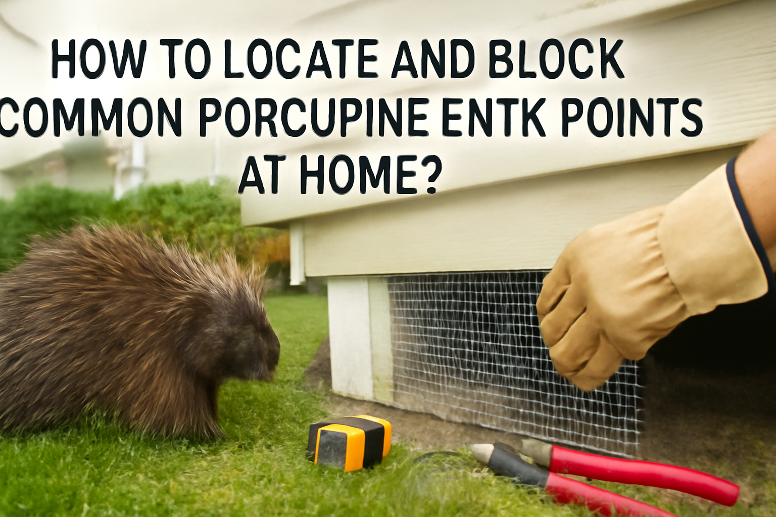 How to locate and block common porcupines entry points at home?
