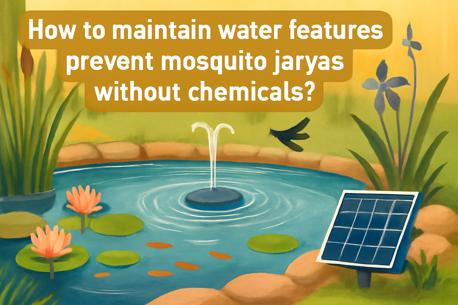How to maintain water features to prevent mosquito larvae without chemicals?