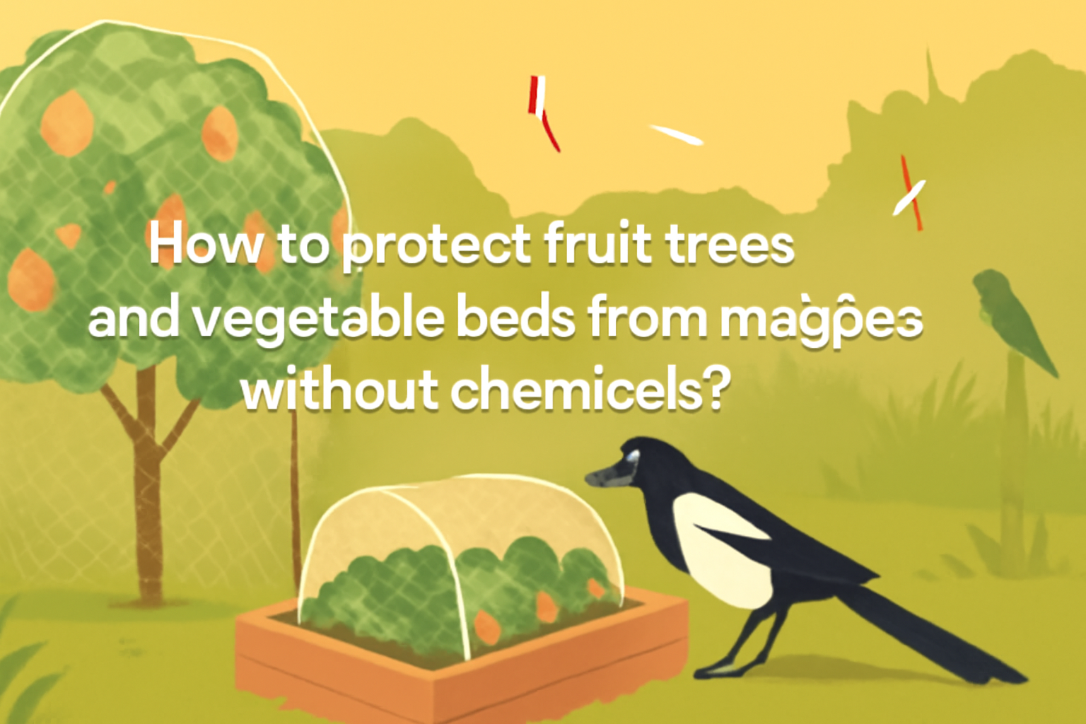 How to protect fruit trees and vegetable beds from magpies without chemicals?