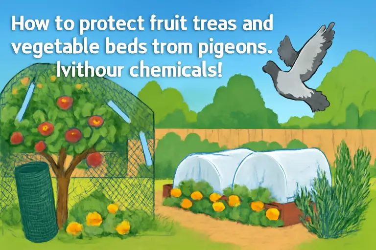 How to protect fruit trees and vegetable beds from pigeons without chemicals?