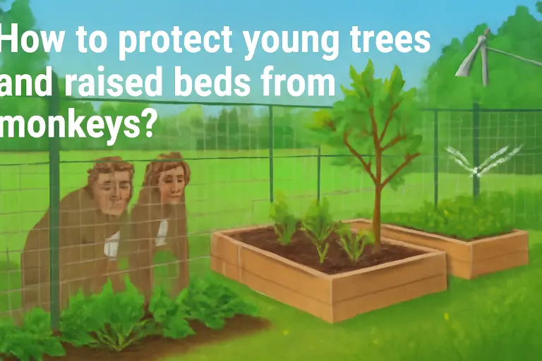 How to protect young trees and raised beds from monkeys?
