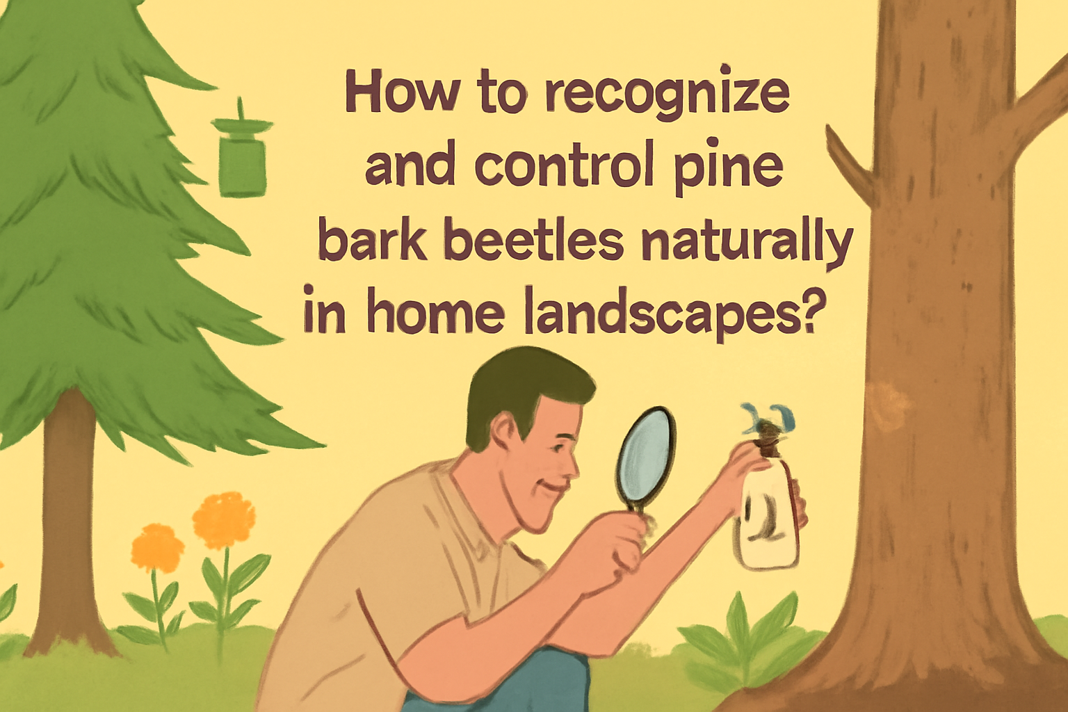 How to recognize and control pine bark beetles naturally in home landscapes?