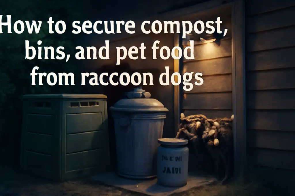How to secure compost, bins, and pet food from raccoon dogs?