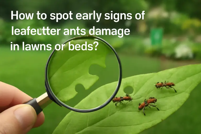 How to spot early signs of leafcutter ants damage in lawns or beds?