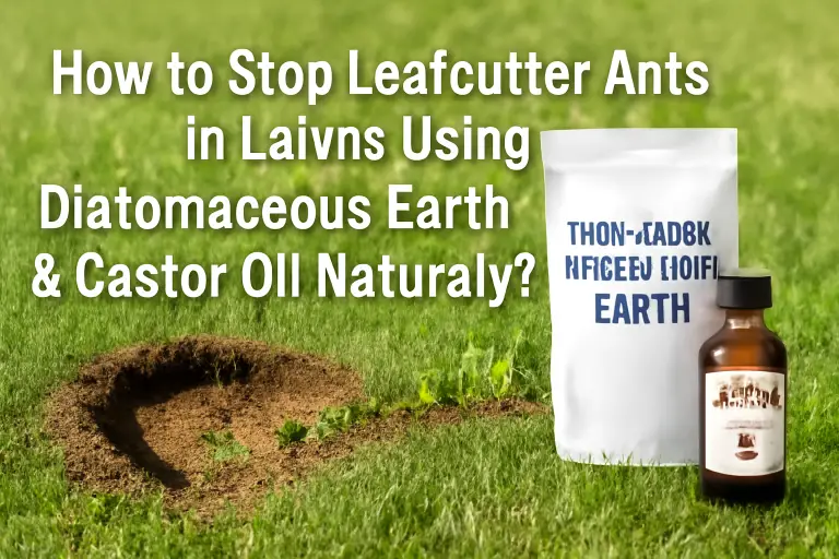 How to stop leafcutter ants in lawns using diatomaceous earth or castor oil naturally?