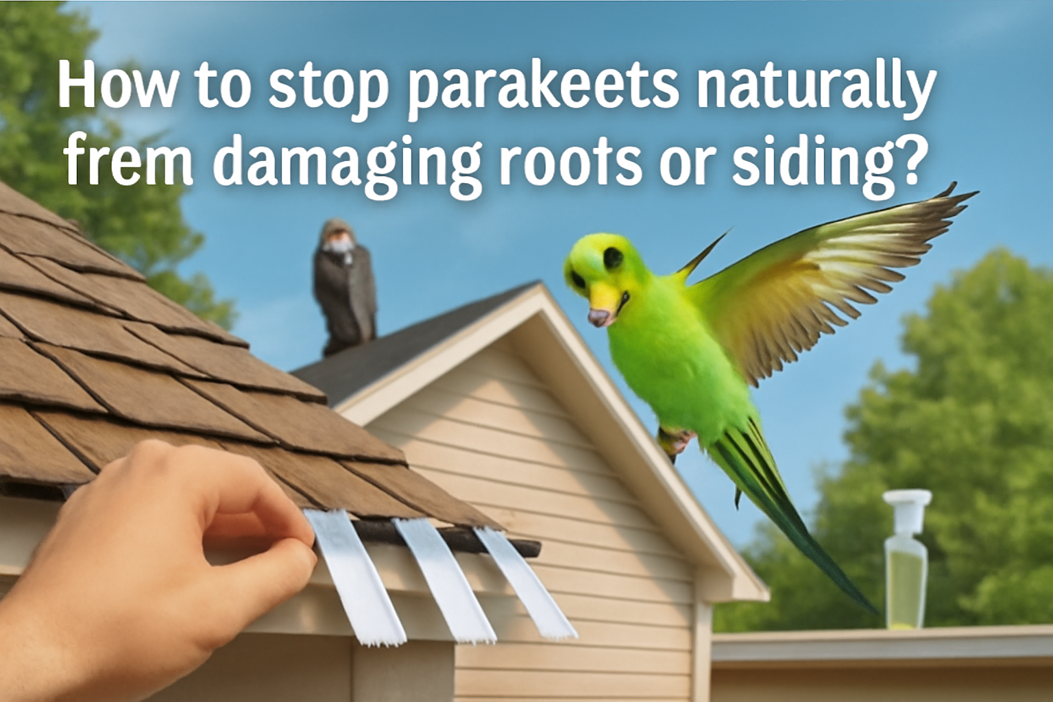 How to stop parakeets naturally from damaging roofs or siding?