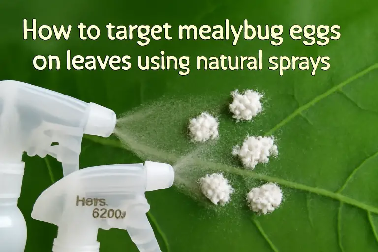 How to target mealybugs eggs on leaves using natural sprays?