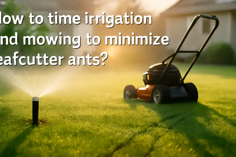 How to time irrigation and mowing to minimize leafcutter ants?