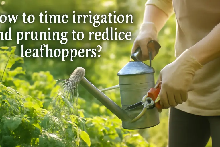 How to time irrigation and pruning to reduce leafhoppers?