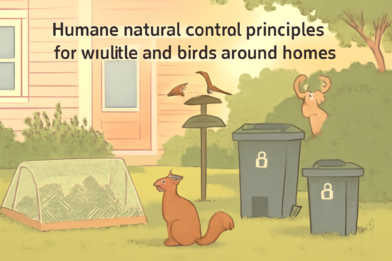 Humane natural control principles for wildlife and birds around homes