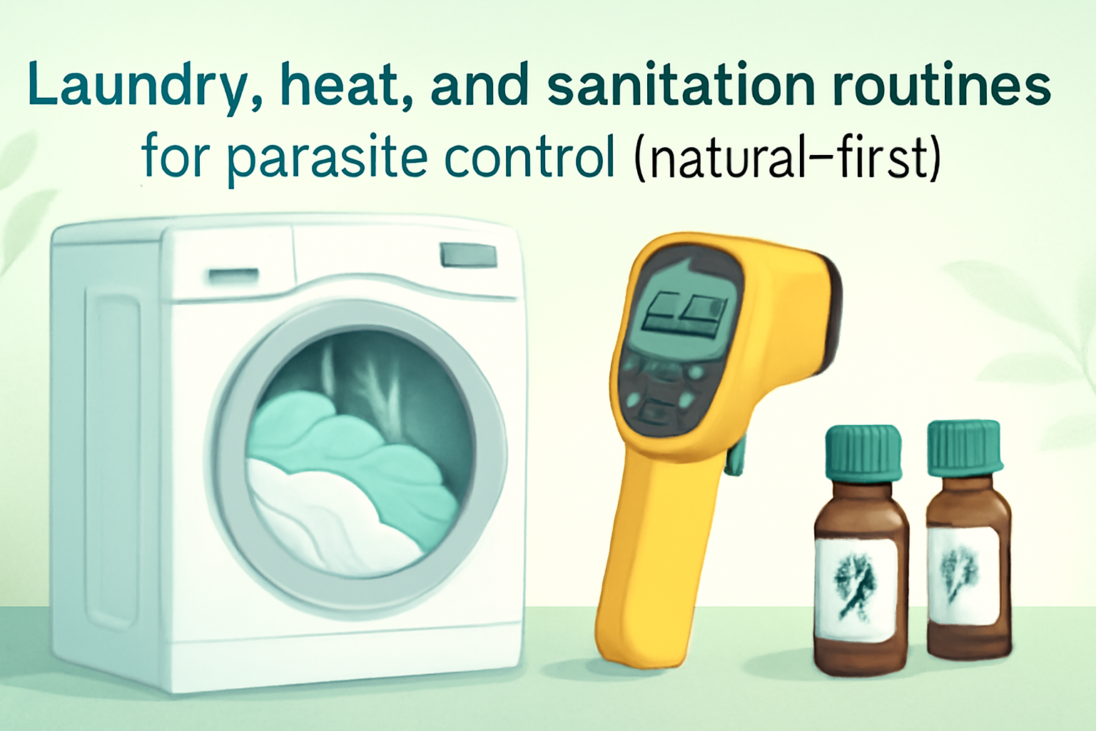 Laundry, heat, and sanitation routines for parasite control (natural-first)