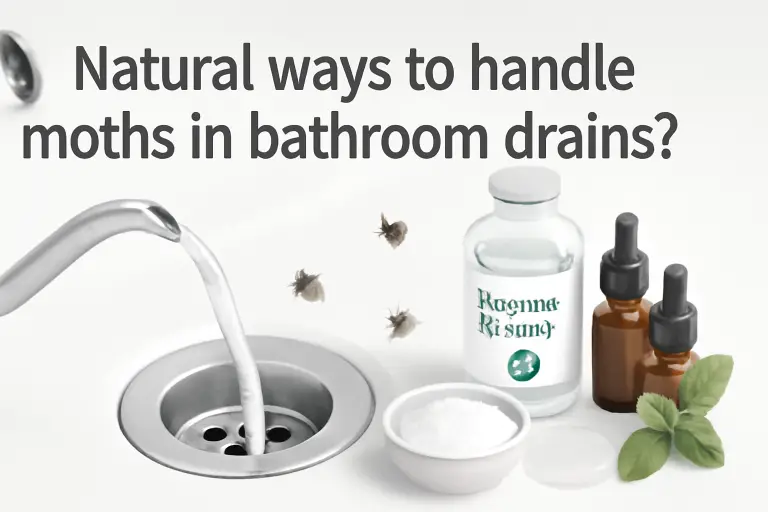 Natural ways to handle moths in bathroom drains?