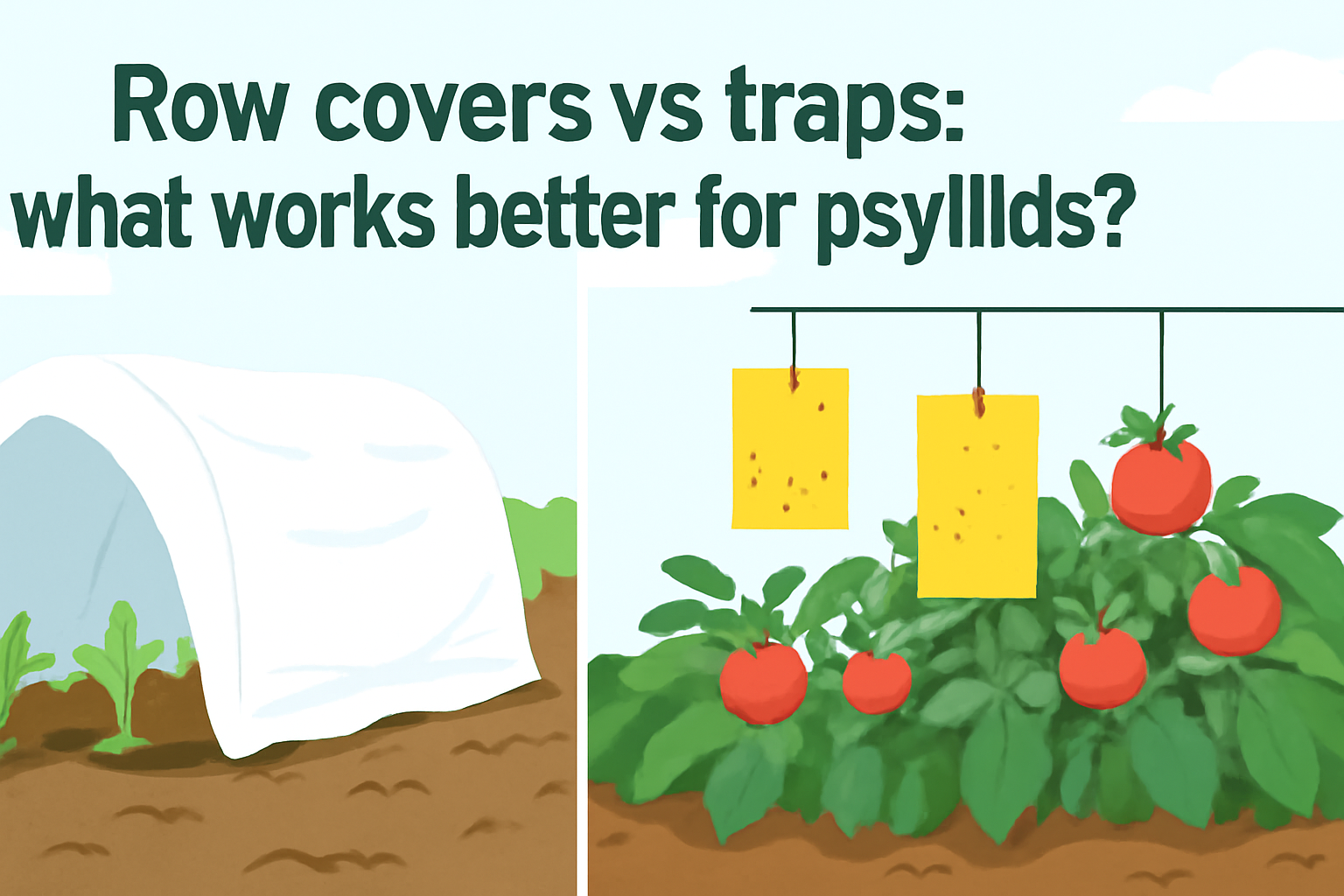 Row covers vs traps: what works better for psyllids?