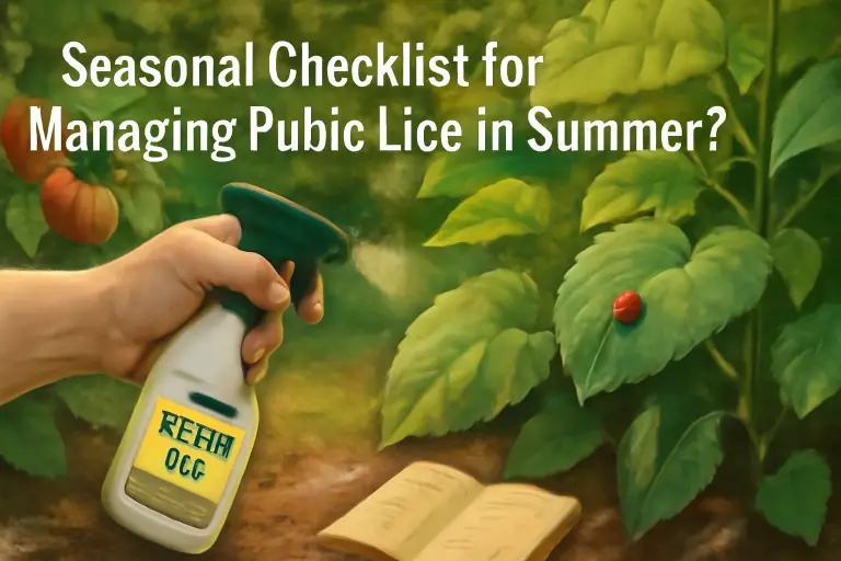 Seasonal checklist for managing pubic lice in summer?