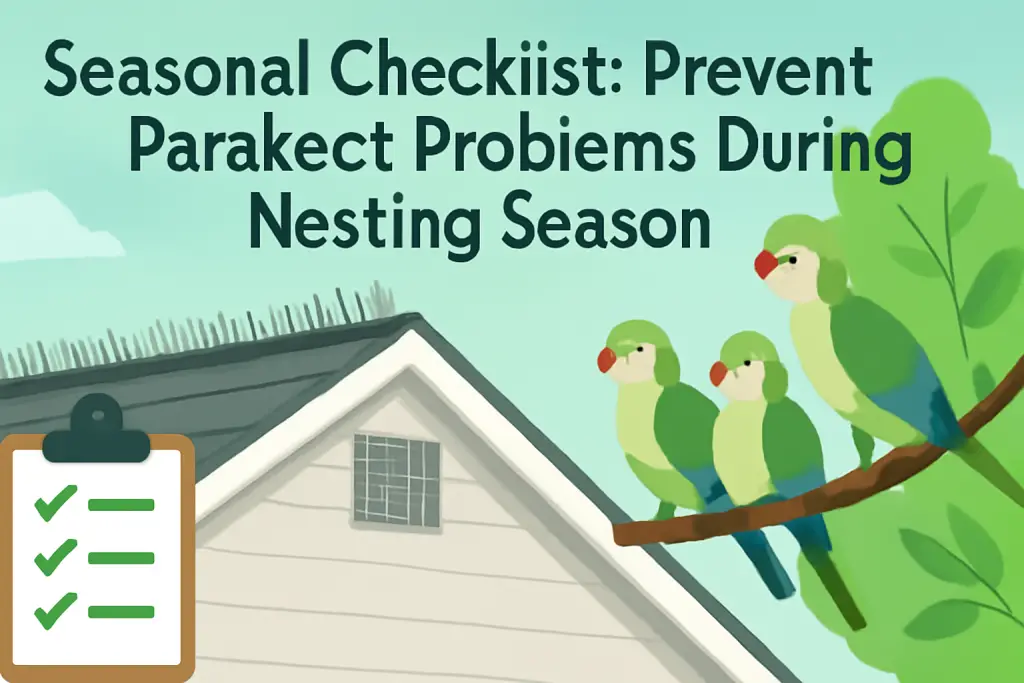 Seasonal checklist: prevent parakeets problems during nesting season?