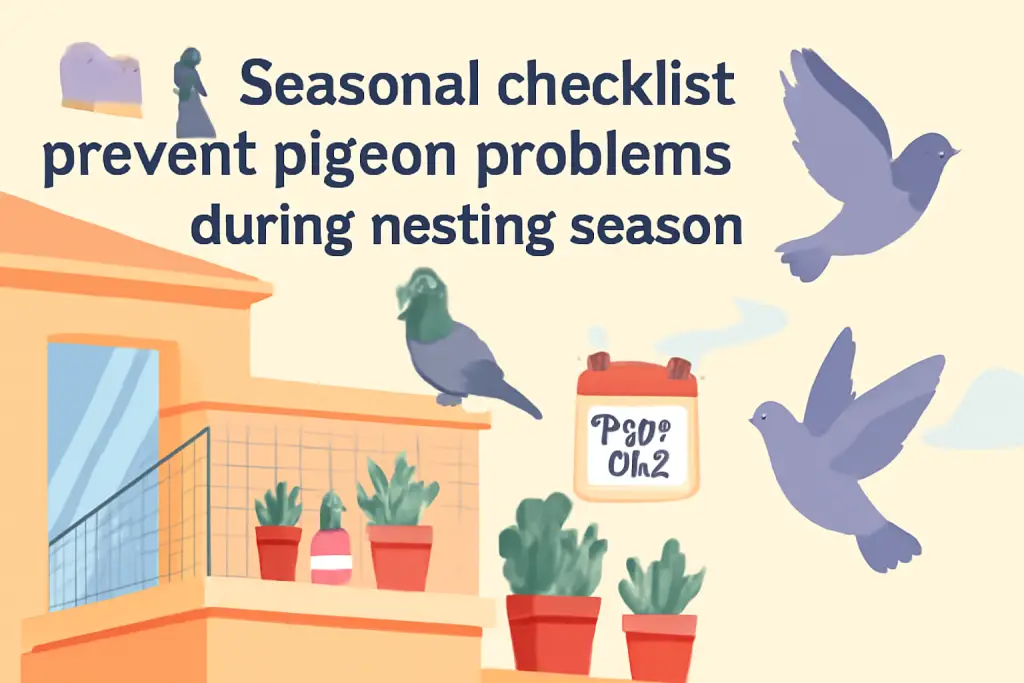 Seasonal checklist: prevent pigeons problems during nesting season?