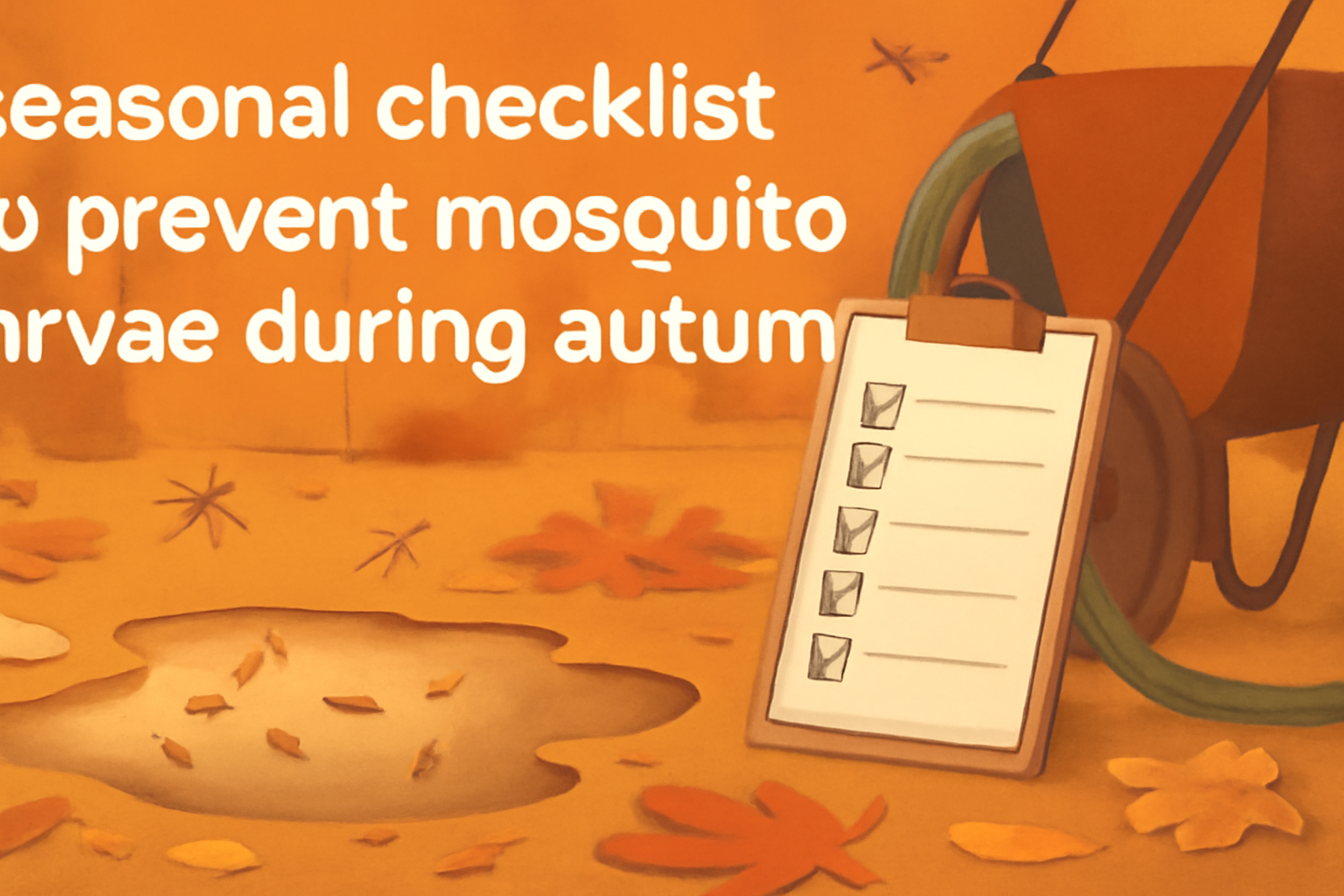 Seasonal checklist to prevent mosquito larvae during autumn?
