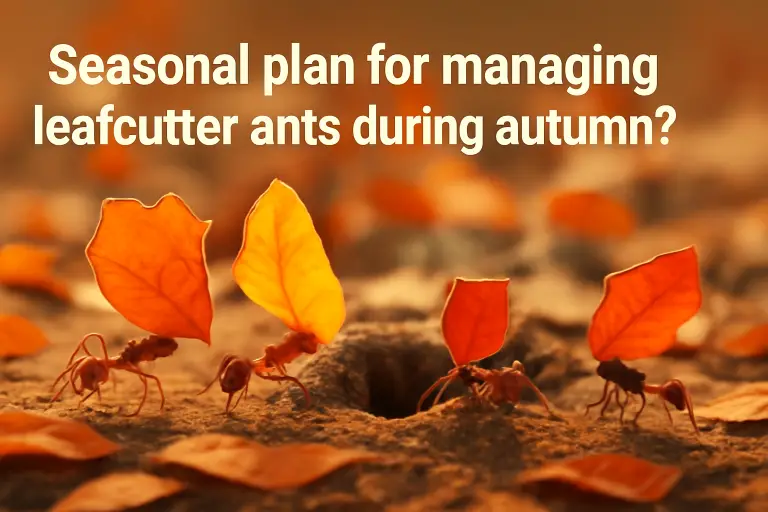 Seasonal plan for managing leafcutter ants during autumn?