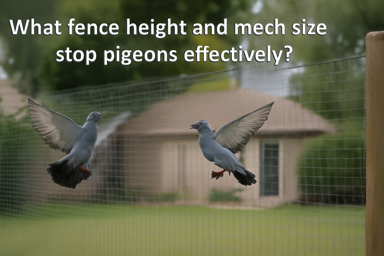 What fence height and mesh size stop pigeons effectively?