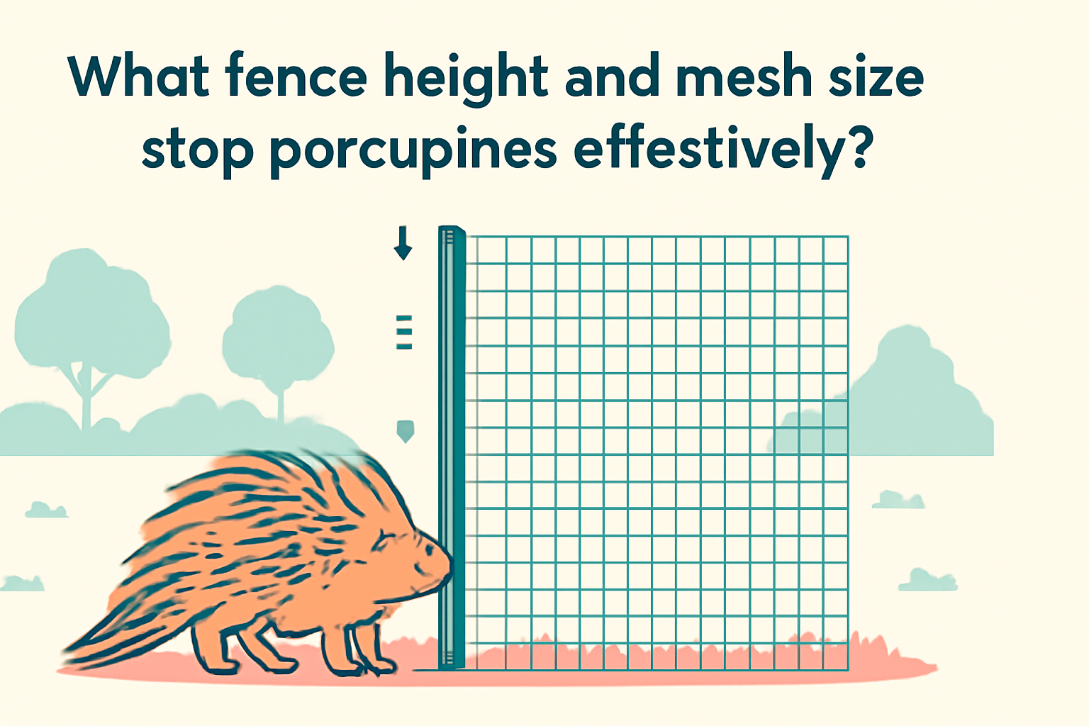 What fence height and mesh size stop porcupines effectively?