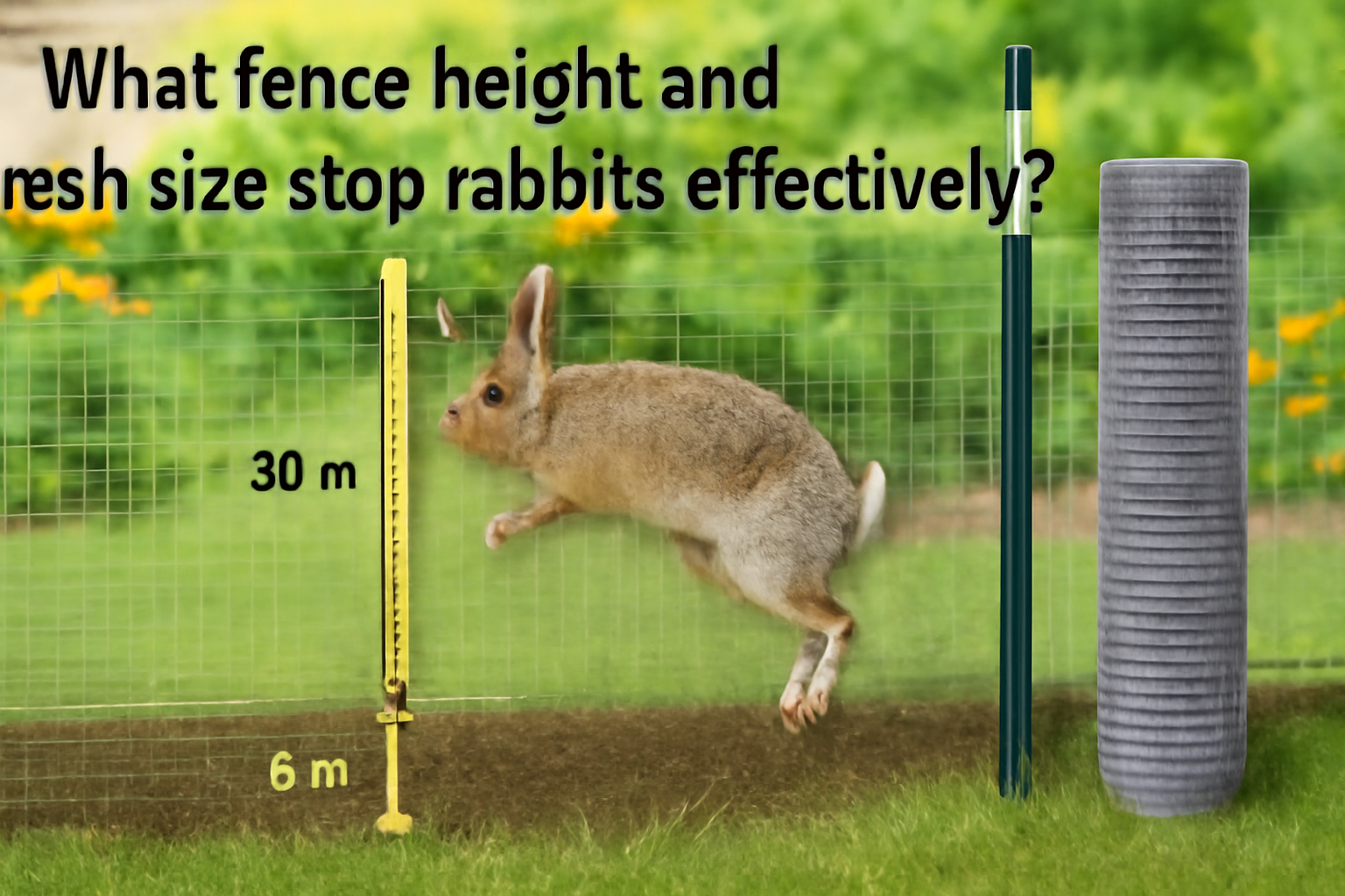What fence height and mesh size stop rabbits effectively?