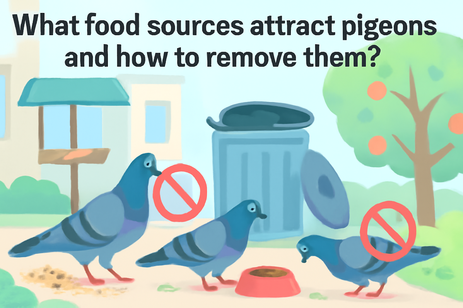 What food sources attract pigeons and how to remove them?