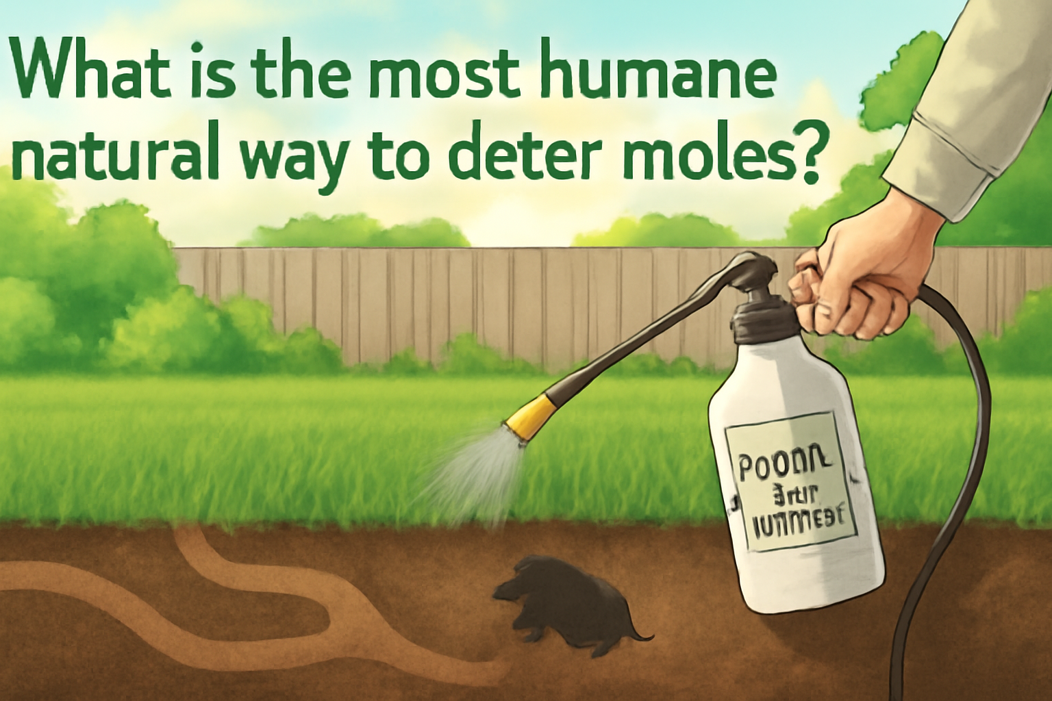 What is the most humane natural way to deter moles?
