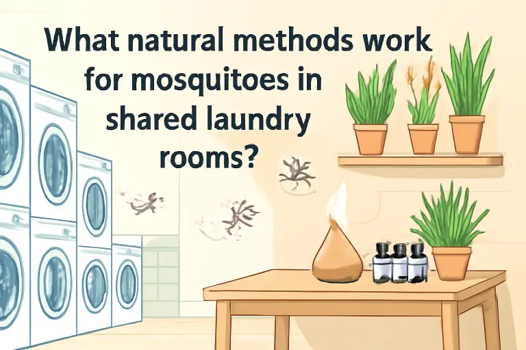 What natural methods work for mosquitoes in shared laundry rooms?