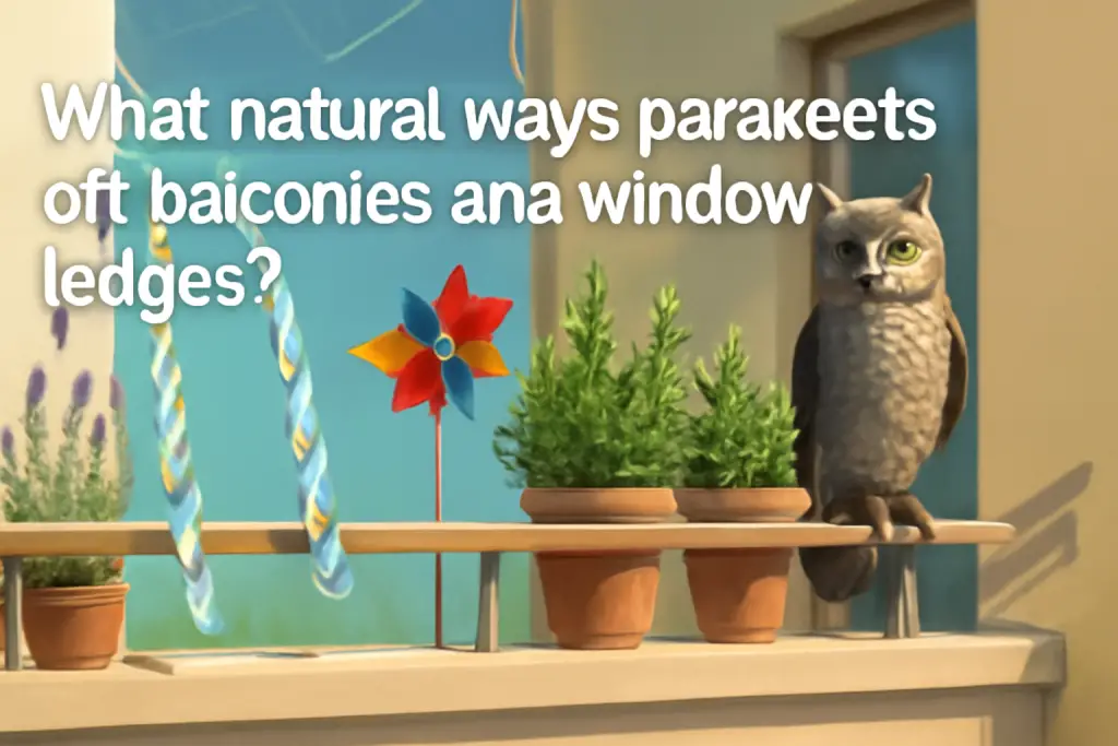 What natural ways keep parakeets off balconies and window ledges?