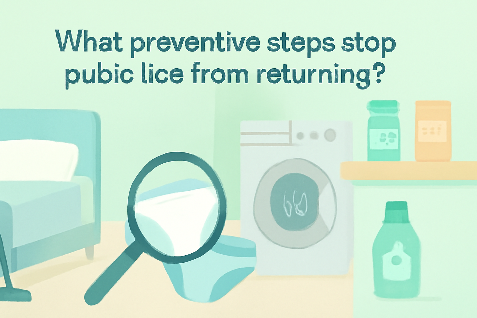 What preventive steps stop pubic lice from returning?
