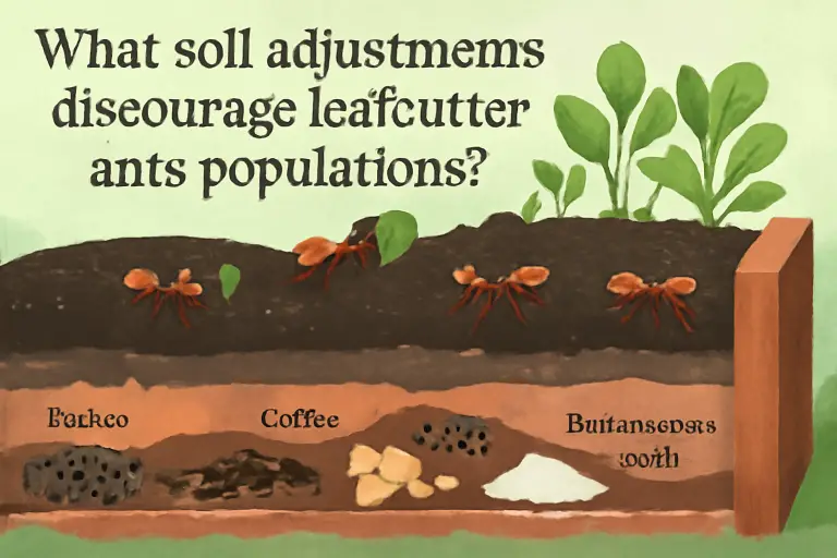 What soil adjustments discourage leafcutter ants populations?