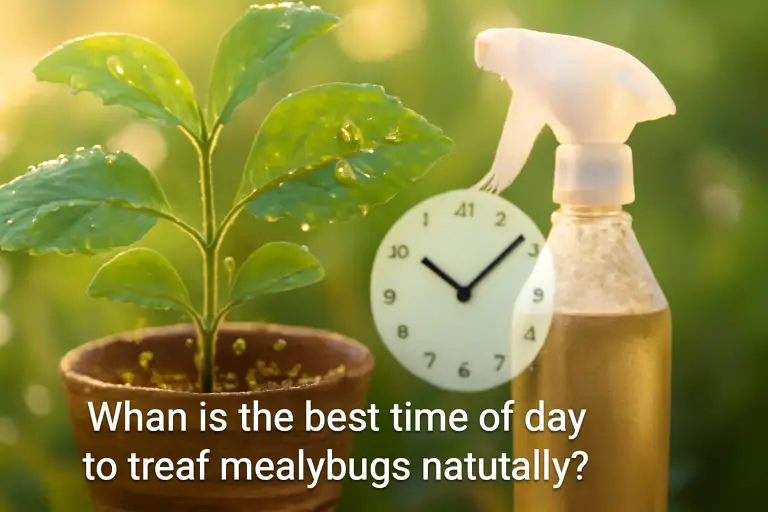 When is the best time of day to treat mealybugs naturally?